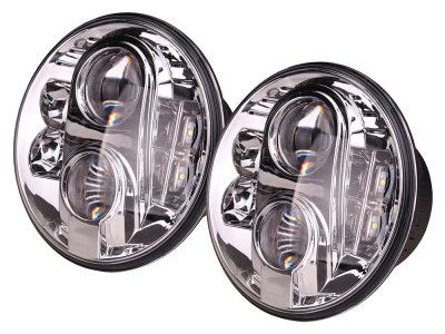 pair 7 inch round led headlamp rhd Defender 90, 110, 130